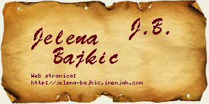 Jelena Bajkić vizit kartica